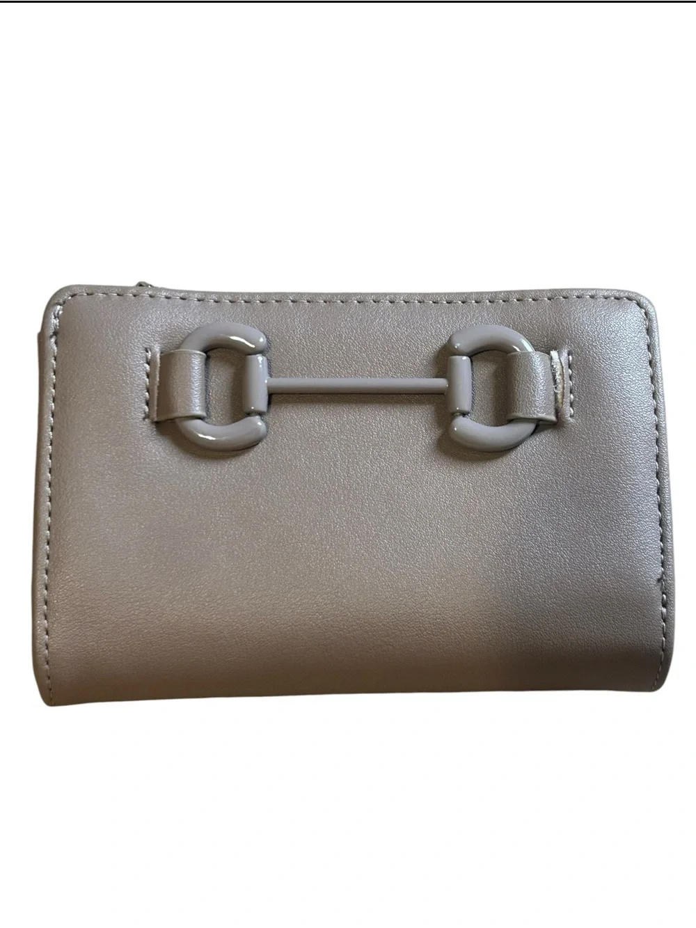 Steve Madden Taupe Bifold Wallet Organizer Zip Around Vegan Leather